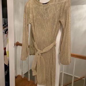 Gold sheer dress NWT